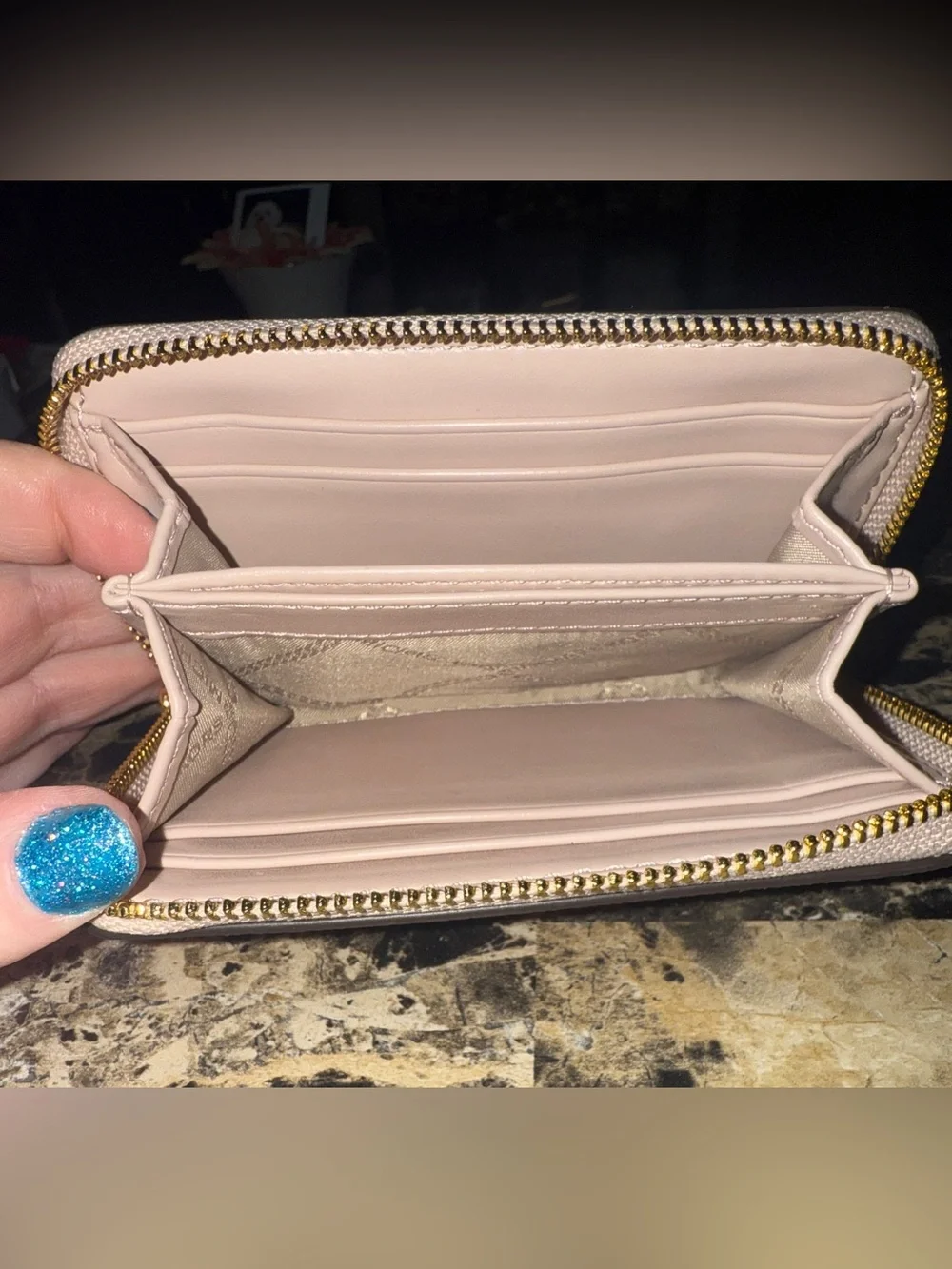 ✨ NWOT Michael Kors Jet Set Card Case Zip Around Wallet Vanilla Soft Pink ✨